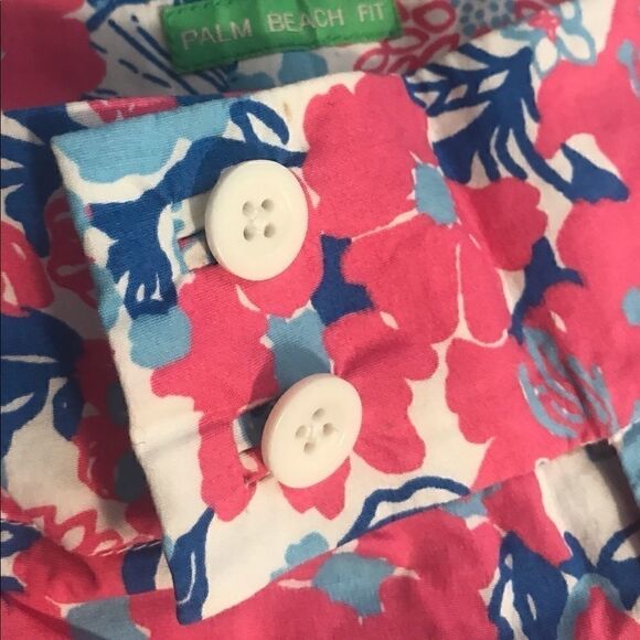 Lilly Pulitzer Blue Pink Palm Beach Fit Pants - Picture 4 of 6